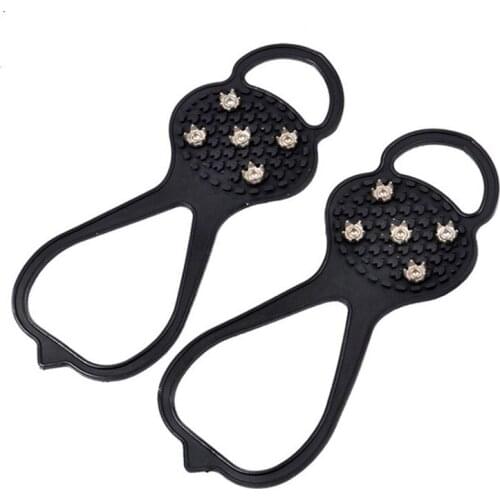 10 Studs Anti-Skid Ice Gripper Spike Winter Outdoor Climbing Anti-Slip Snow Spikes Grips Cleats Over Shoes Covers Crampon