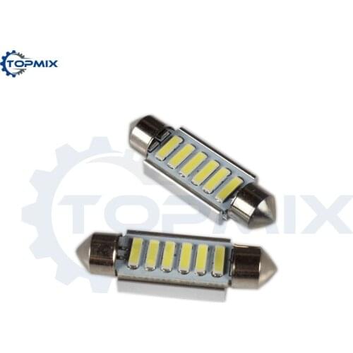 10pcs 39mm CANBUS Error Free 6 LED 7020 SMD C5W Car LED License Plate Dome Festoon Light Bulbs White/Ice Blue