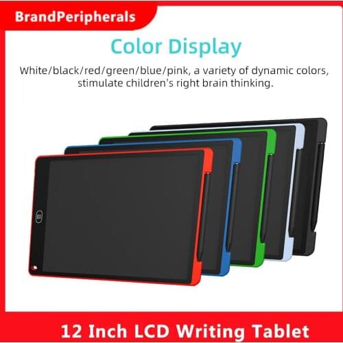 12 Inch LCD Writing Tablet Electronic Digital Drawing Board One-Click Erasable Writing Pad Single &Color Screen with Lock Button