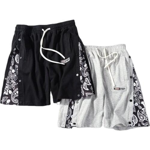 2021 Mens Casual Shorts Side-breasted Casual Shorts Mens Fashion Fake Two Loose Sport Beach Five Shorts