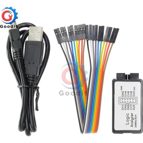 24MHz USB Logic Analyzer 8 Channel 24M/seconds Logic Analyzer Debugger For ARM FPGA Logic Analyzer Logic 24M 8CH Analyzer Tools