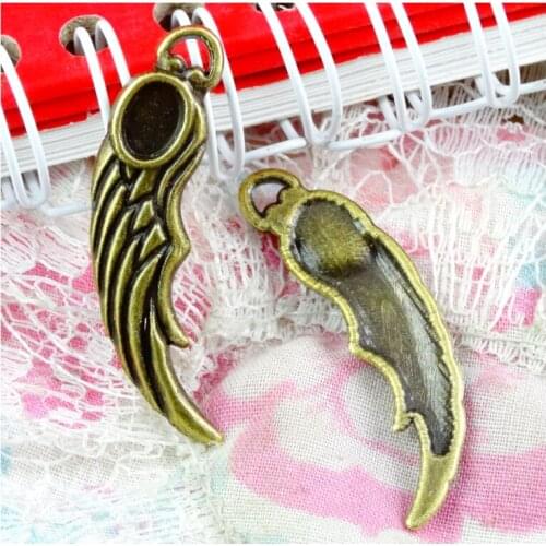 50pcs 11.2*36.2MM Wings Pendant Vintage Antique Bronze Plated Charms DIY Handmade ‎Accessories