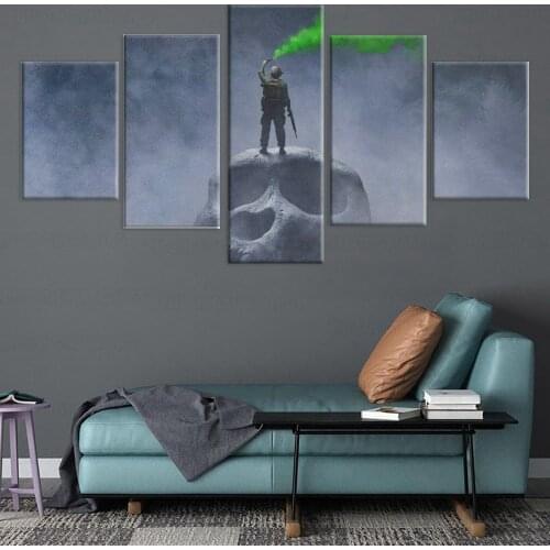 Hd print abstract printing picture poster canvas painting art wall skull man standing on skull custom frame for home decoration