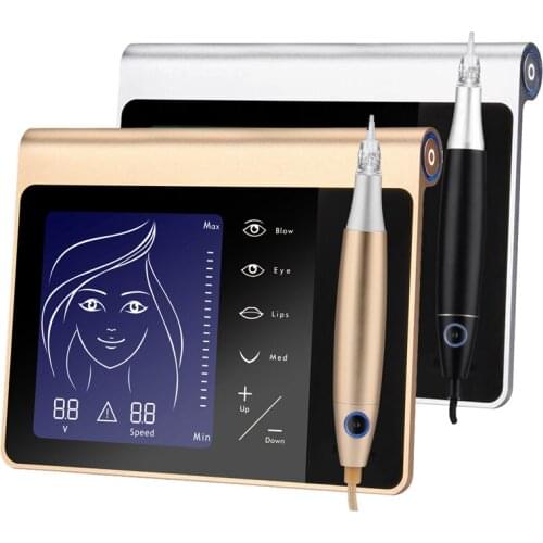 Touch Screen Rechargeable Battery Permanent Makeup Machine Kit Eyebrow Lip Eyeliner Machine Cartridge Needle