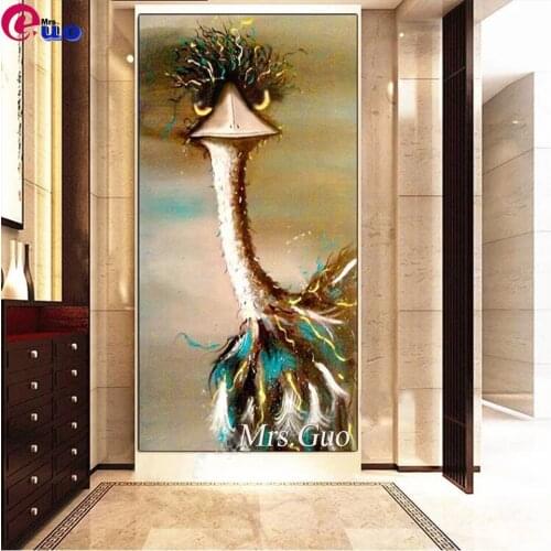Diamond Painting Embroidery Animal Ostrich Pattern Full Square Round Rhinestone Drill 5D DIY Cross Stitch Mosaic Puzzle Decor