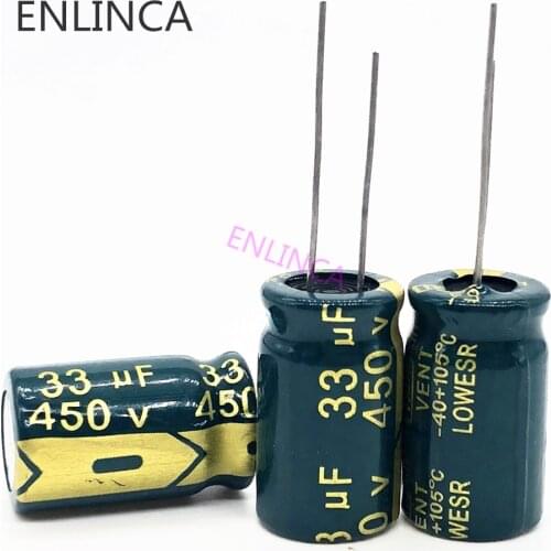 3pcs/lot 450v 33uf high frequency low impedance 450v33UF aluminum electrolytic capacitor size 13*20mm 20