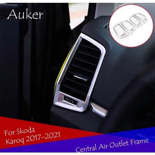 Car Decorative air outlet frame central control air conditioner decorative frame Accessories For Skoda Karoq 2018-2021
