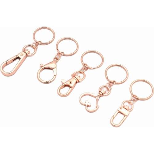 22mm Rose gold Swivel Clasp Keychains Lobster Swivel Claw Clasps With Ring Strap Hook for key,Purse hardware Handbag Snap - 6pcs