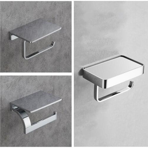 Bathroom Toilet Paper Holder with Phone Self Brushed Stainless Steel Toilet Paper Roll Holder for Bathroom Wall Mounted