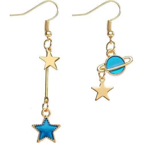 HONONJO Fashion Party Sets For Women Gold Metal Star Hanging Earrings 2021 Trend Female Modern Jewelry Gift