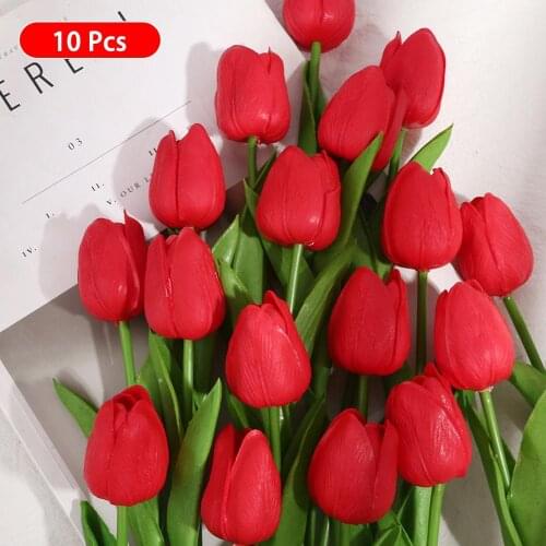 10PCS Artificial Flower Real Touch Artificial Bouquet Fake Flower for Wedding Decoration Flowers Home Garden Decor