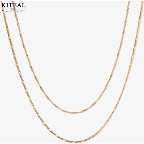 KITEAL Fashion jewellery charms Gold Vermeil female Chain men French double collar Charming Jewelry Accessories