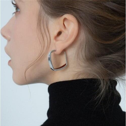 Classic Square Drop Earrings Silver 925 Women Jewelry Fashion Gold Women Piercing Earring Female Silver Accessories Hot Sale