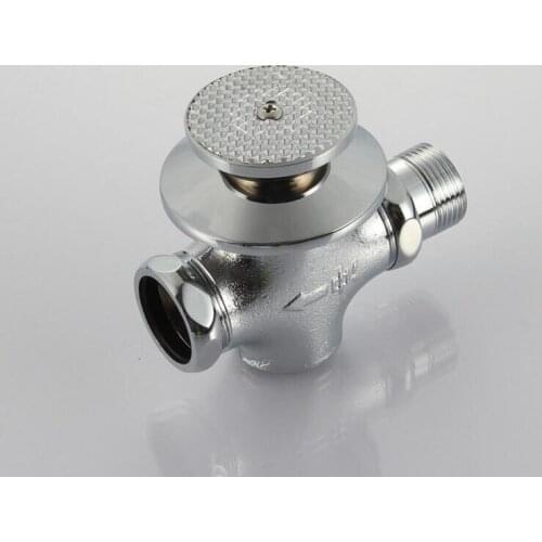 Copper dark outfit stool flushing valve, Foot-pressing type public toilet/WC flush valve, Wall mounted urinal flush valve chrome