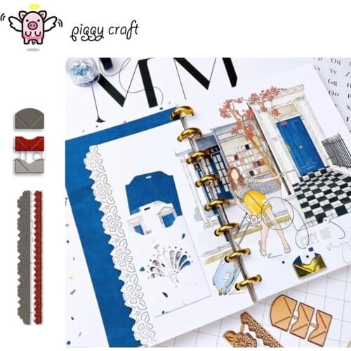 Piggy Craft metal cutting dies cut die mold Envelope flower edge Scrapbook paper craft knife mould blade punch stencils dies