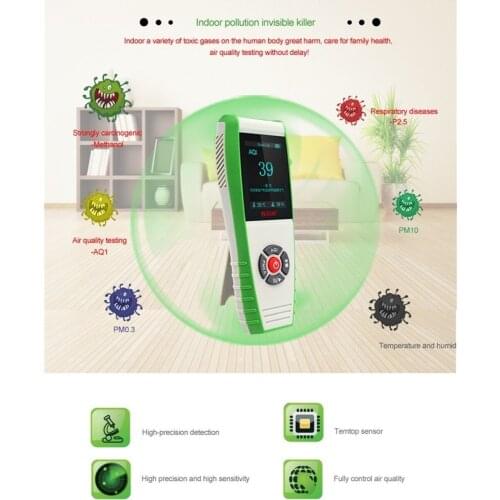 Indoor Air Quality Monitor 7-in-1 Digital Temperature Humidity Tester Meter PM 2.5 PM2.5 PM0.3 PM10 Formaldehyde Gas Detector