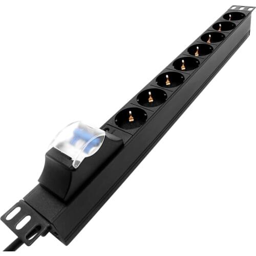 Power Distribution Unit 8AC European German/French Socket Dual Air Switch PDU Network Cabinet Rack Soket EU IEC C14/20 Plug