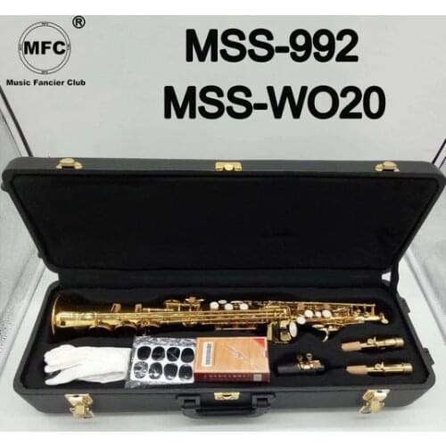 Music Fancier Club Soprano Saxophone MSS-992 MSS-WO20 Gold Lacquer With Case Sax Soprano Mouthpiece Ligature Reeds Neck