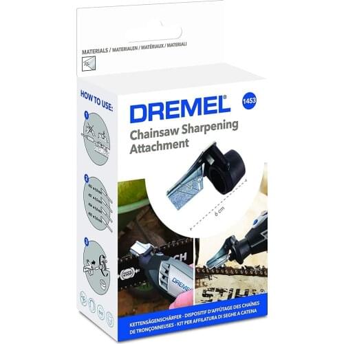 Dremel 1453 Chainsaw Sharpening Kit Rotary Tool Accessory Set with Sharpening Angle Guide Attachment and Grinding Stones