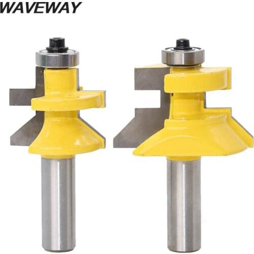 WAVEWAY 2pc 8mm Shank V Groove & Matched Tongue Router Bit Set for Wood w/ Premium Ball Bearings Milling Cutter Woodwork