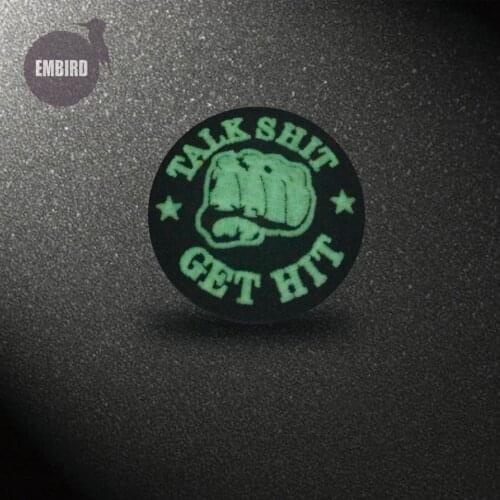 Embird patches Embroidered applique for cloths Glow In Dark Talk Shit Get Hit ceo-friendly patches jackets for men patch