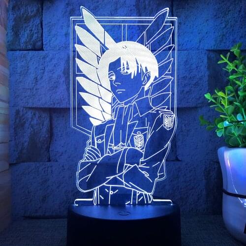 Ackerman Hange Zoe Figure Night Lamp LED Titan Attack Manga Lava Lamp Childrens Night Light For Room Desk Decor Bedside Eren J