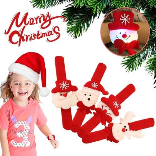 Party Gift Pat Circle Children Toy Bear Decorations Led Deer Snowman Christmas