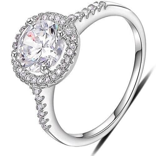 Professional Wholsesale Size 6/7/8 Jewelry 18kt white gold filled AAA cubic zirconia Round Cut Wedding Ring gift choucong