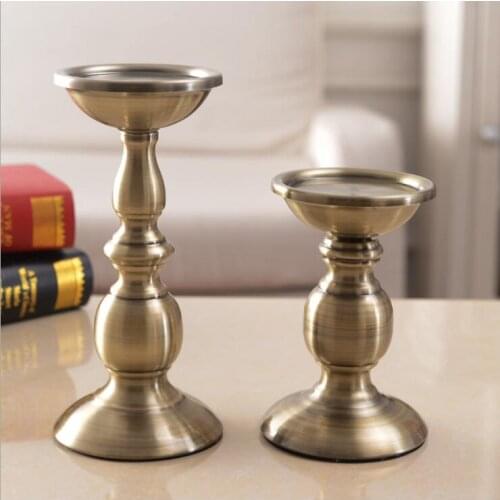 Retro bronze /gold 1light metal candle stand gold candle holders candles home decoration for table centerpiecesdd ZT160