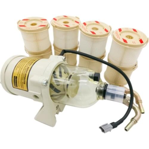 ONE 500FG ASSEMBLY FUEL WATER SEPARATOR WITH HEATER +8 PCS 2010PM(30 MICRON) FOR RACOR FREE SHIPPING