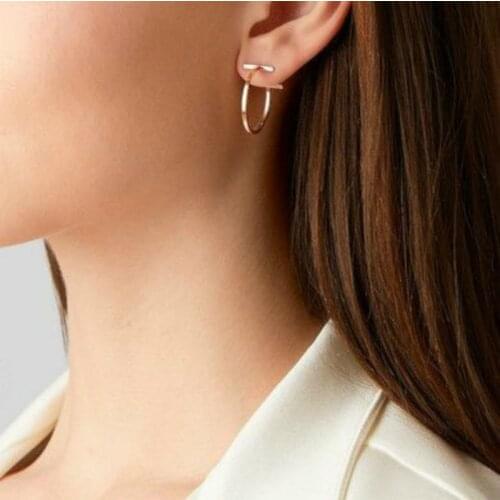 Hot New Fashion Jewelry Earrings Popular Womens Personality Geometric Shape Gothic Gold Wild Simple Earrings Punk Oorbellen