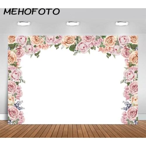 Wedding Backdrop Floral Party Banner Photo Studio Photography Background Bride Shower Birthday Party Celebration for Photo Booth