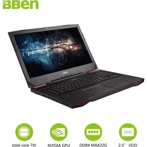 BBEN G17 17.3 Inch Laptop 16G RAM 256G SSD 1TB HDD Ultrabook Windows10 Intel I7 7700HQ Nvidia GDDR5 6G RAM FHD Backlit Keyboard