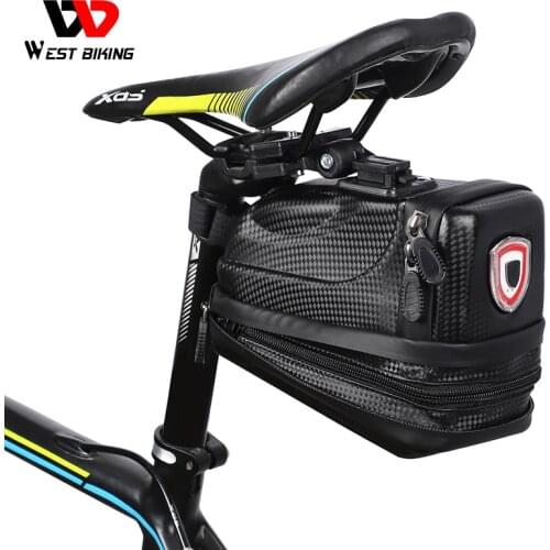 WEST BIKING Bike Saddle Bag With Tail Light USB Rechargeable MTB Bicycle Pannier Basket Waterproof Bike Accessories Cycling Bag