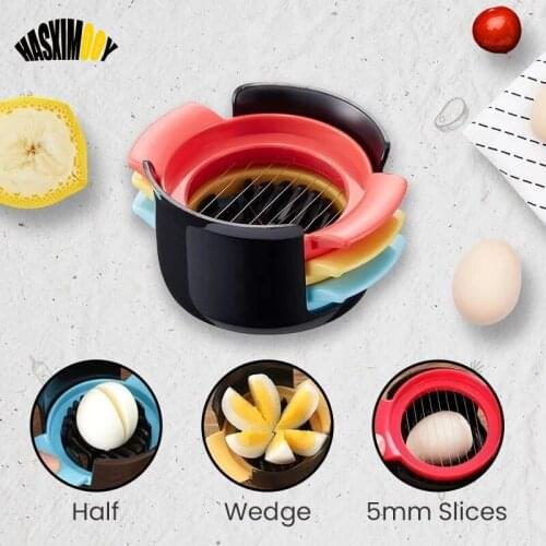 Egg Cutter Multi-Functional Egg Slicer Eggs Cooked 3 in1 Kitchen Gadgets Household Kitchen Egg Tools Kitchen Accessories