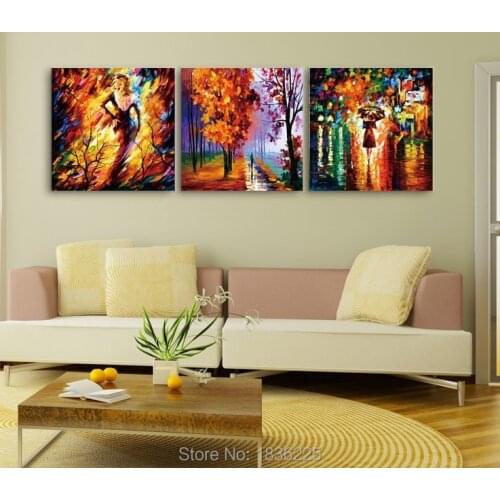 100%handpainted Oil Painting modern paintings scrapbooking wallpaper modern 3 panels oil painting stickers for home decor