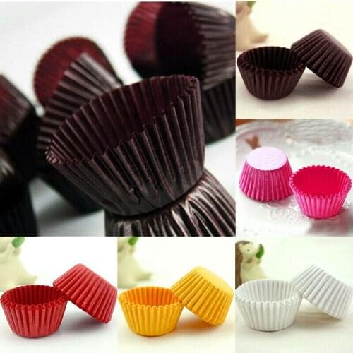 1000Pcs Mini size Chocalate Paper Liners Baking Muffin Cake Cupcake Cases Solid Color