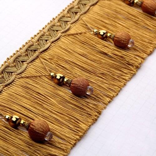 12 Yards Ball Fringe Ribbon Curtain Lace Fabric Pompom Balls Tassel Fringes Trim Beads DIY Lace Crafts Sewing Accessories