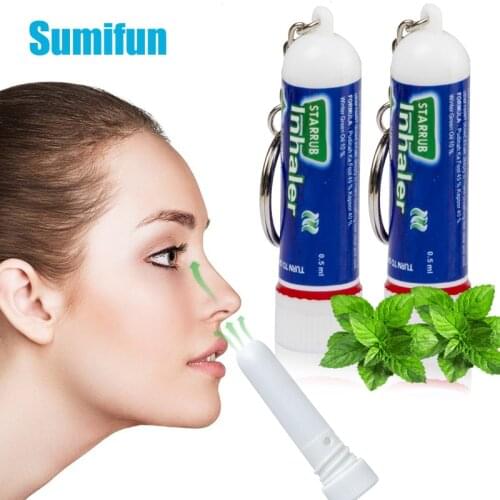 2/5/10pcs Keychain Rhinitis Mint Cream Inhaler Rhinitis Nasal Essential Oil Cold Headache Congestion Relief Refresh Ointment