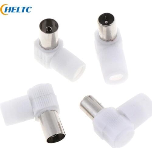 2Pairs 90 Degrees TV Plug Jack For Antennas Male And Female TV RF Coaxial Male Plugs Adapter Right Angle Antennas Connectors
