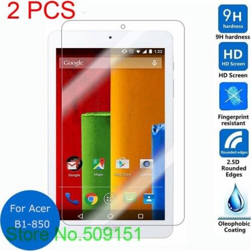 2 PCS 9H Explosion-Proof Toughened Tempered Glass For Acer Iconia One 8 B1-850 B1 850 8" Tablet Screen Protector Film