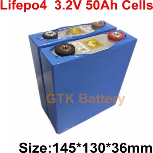 8Pcs 3.2V 50Ah LiFePO4 Rechargeable Lithium Battery 3.2v cells for Electric Car or Storage battery 4S 12v 24v