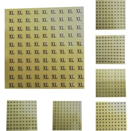 90Pcs Transparent Clear Round Sticker Size Label Paper Tag For Clothes Bag Box Packing Clothing Jeans Shoes Clothing XS/S/M/L/XL