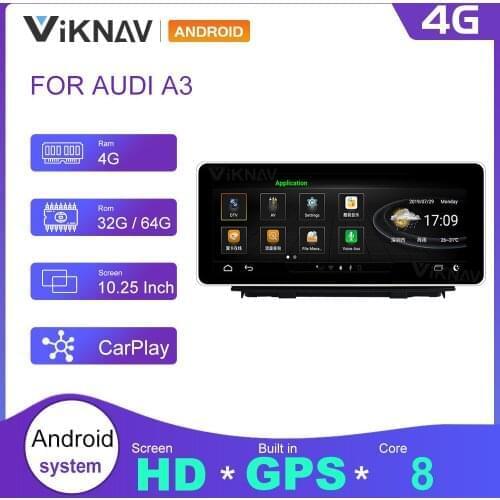 Android Car Radio for Audi A3 2014 2015 2016 2017 Auto Audio Stereo Receiver Multimedia Player GPS Navigation