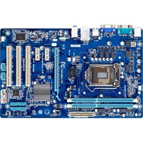 For GIGABYTE GA-H61-S3 Desktop Motherboard H61 Socket LGA 1155 i3 i5 i7 DDR3 16G ATX Original H61-S3 Used