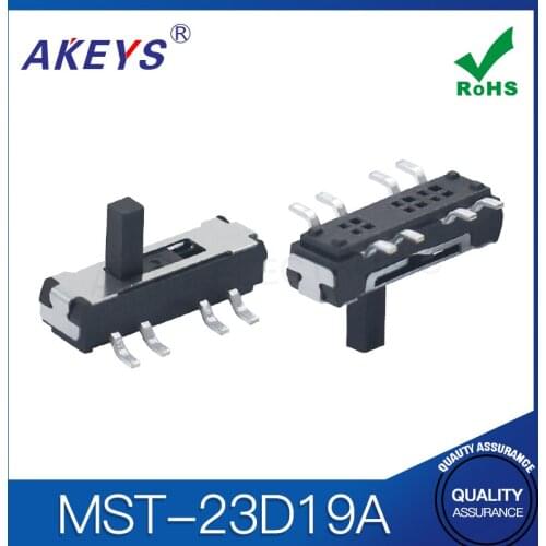 15pcs MST-23D19 MINI slide switch 2P3T SMD SMT 8 pin 3 position mini toggle switches micro slide switches with fixed pin