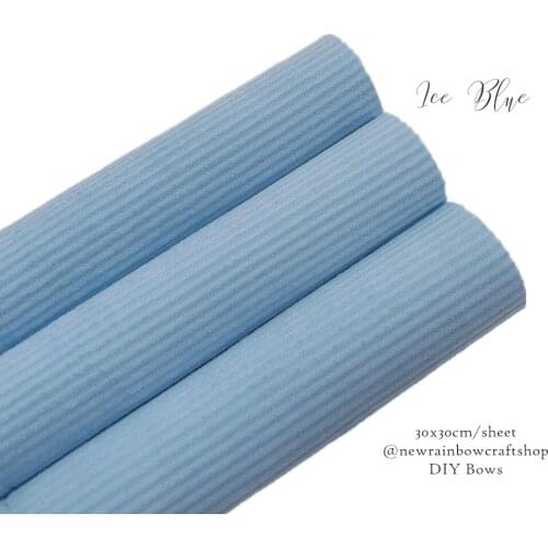 New Rainbow 30x30cm/Sheet Icecream Blue Corduroy Fabric For Making Hair Bows, Accessories, Earrings , DIY Craft Projects