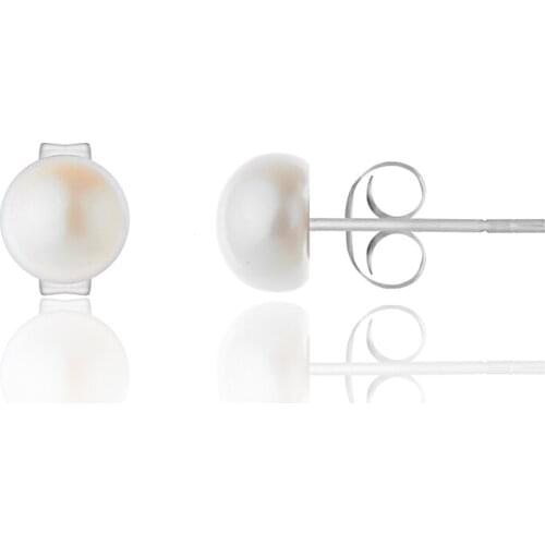 Good Looking Synthetic Pearl 925 Sterling Silver Jewelry Rose Gold Plated Stud Earrings 925