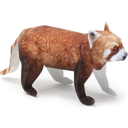Red Panda Paper Model Mini Cute Folding 3D Papercraft Realistic Animal DIY Kids Adult Handmade Construction Craft Toys WE-011