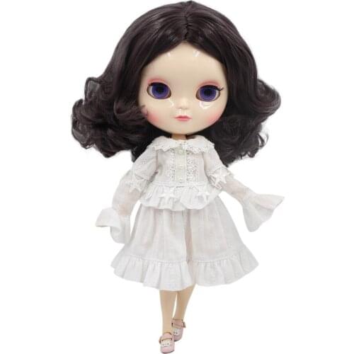 ICY doll NO.BL9219 nude doll with purple brown curly hair white skin and A-cup joint body, girls gift childs toy